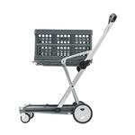 CLAX® The Original | Made in Germany | Multi use Functional Collapsible Carts | Mobile Folding Trolley | Shopping cart with Storage Crate | Platform Truck (Grey)