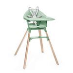 Stokke Clikk High Chair - All-in-One High Chair with Tray + Harness - Light, Durable & Travel Friendly - Ergonomic with Adjustable Features - Best for 6-36 Months or Up to 15 kg/33 lbs, Clover Green