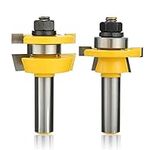 Gasea 2pcs 1/2 Inch Revel Stile and Rail Router Bit Set Wood Milling Cutter Woodworking Tool