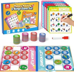 Coogam Alphabet Bingo Game, ABC Letter Learning Matching Game, Color Pattern Recognition Early Educational Activity Gift Toys for Preschool 3 4 5 Year Old Kids