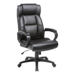 Lorell Soho High-Back Leather Executive Chair, Black