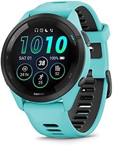 Garmin Forerunner 265 Running Smartwatch, Colorful AMOLED Display, Training Metrics and Recovery Insights, Aqua and Black