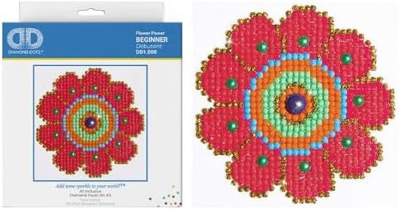 Diamond Dotz Flower Power Floral Diamond Painting Kits for Adults - Diamond Art Kits a Relaxing Creative Craft Kit with Dotz Gems 4.2"x4.2"