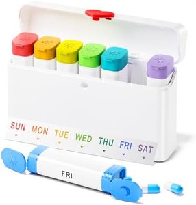 Odaro Weekly Pill Organizer 2 Times a Day, Large Pill Box 7 Day, Daily Twice Am Pm Medicine Organizer, Travel Contaniner for Medicine, Vitamin and Supplement, White