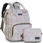 MAMMA Baby Diaper Bag for Mothers Traveling | Backpack for Moms to Travel with Newborns | Includes Small Diaper Handbag for Day Outings (Unicorn Gray)