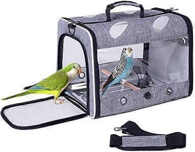 Bird Carrier with Stand Perch, Breathable Bird Travel Cage Parrot Carrier for Hiking, Airline Approved