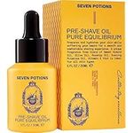 Seven Potions Pre-Shave Oil For Men — Ideal for Sensitive Skin, Helps Prevent Irritation, Lubricates and Protects Face — Natural, Vegan, Cruelty Free (30ml)