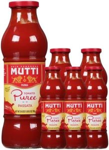 Mutti Tomato Puree (Passata), 24.5 oz. | 6 Pack | Italy’s #1 Brand of Tomatoes | Fresh Taste for Cooking | Canned Tomatoes | Vegan Friendly & Gluten Free | No Additives or Preservatives