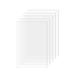 SimbaLux Acrylic Sheet Clear Cast Plexiglass 4” x 6” 0.08” Thick (2mm) Pack of 5 Transparent Plastic Plexi Glass Board with Protective Paper for Photo Frame Replacement, DIY Display Projects, Craft