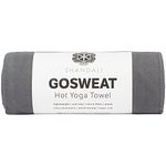 Shandali Hot Yoga Towel - Suede - 100% Microfiber, Super Absorbent, Bikram Yoga Mat Towel - Exercise, Fitness, Pilates, and Yoga Gear - Gray 26.5" x 72"