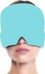 Migraine Relief Hat Ice Headache Wrap for Puffy Eyes, Tension, Sinus, Stress Relief Half Face Ice Pack Wearable and Reusable 180° Gel (BLUE)