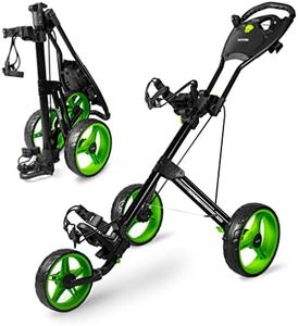 JOVIAL Junior Golf CART, 3 Wheels, Collapsible, Deluxe SCORECARD Holder, Easy FOLD, Lightweight, Quick Braking, Ergonomic Handle, Patented Bag Holder, AL Frame, Compact Size, Load Capacity 33.1 LBS