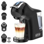 KOTLIE 5 in 1 Multicapsule Espresso Coffee Machine,19 Bar Coffee Maker for Dolce Gusto/Nespresso/LAVAZZA MIO Capsule and Ground/ESE Coffee Pods EM-308B(BLACK)