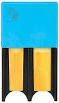 D'Addario Woodwinds Reed Guard - Sax & Clarinet Reed Case - Fits Reeds for Eb Clarinet, Bb Clarinet, Soprano Saxophone, & Alto Saxophone - Holds 4 Reeds - Prevents Warping - Blue