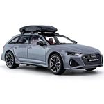 Alokik Enterprise 1:24 Diecast Audi RS6 Metal Pull Back Car with 6 Openable Doors with Sound and Light Toy Decoration car Best Gift Toys for Kids Boys【Colors as Per Stock】