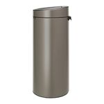 Brabantia 30L Kitchen Touch Bin New (Platinum/Stainless Steel Lid) Removable Lid, Soft-Touch Open, Easy Clean Rubbish Waste Bin + Bin Bags