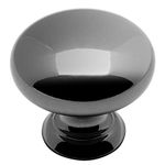 25 Pack - Cosmas 4950BN Black Nickel Cabinet Hardware Round Mushroom Knob - 1-1/4" Diameter