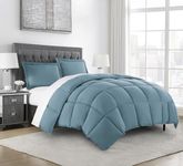 Chezmoi Collection China Blue Down Alternative Comforter Oversized Queen - 3-Piece Lightweight Comforter Set - All Seasons Microfiber Comforter Duvet Insert with Corner Tabs