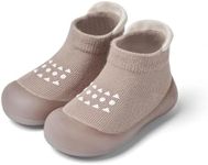 Bearbay Baby Sock Shoes Baby Walking Shoes Infant Non-Slip Breathable Slippers with Soft Rubber Sole Baby Boys Girls Sneakers khaki