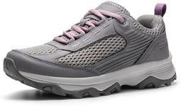 NORTIV 8 Women's Hiking Shoes Lightweight Breathable Mesh Walking Sneakers Outdoor Work Shoes,Size 7,Dark Grey,SNHS243W