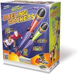 Geospace Jump Rocket Dueling Rockets Set with 2 Air Pumps, 2 Swivel Launch Tubes, Launch Pad and 6 Foam Rockets
