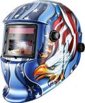 DEKO Welding Helmet Auto Darkening: True Color Solar Powered Auto Darkening Welding Helmets Welder Mask Hood (Blue Eagle)