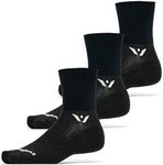 Swiftwick- ASPIRE FOUR (3 Pairs) Cycling & Trail Socks, Breathable, Compression Fit (Black, Large)