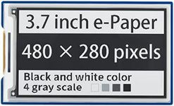 Waveshare 3.7inch E-Paper E-Ink Display HAT for Raspberry Pi 480×280 Pixels Black/White 4 Grey Scales SPI Interface