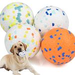 Ousiya 3" Dog Balls Toys Dog Balls for Aggressive Chewers Dog Chew Toys Indestructible Durable Teething Toys Water Toy Fetch Balls for Large Medium Small Dog (4 Balls)