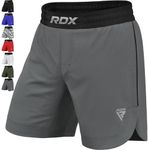 RDX MMA Shorts for Training and Kick Boxing, Trunks for Bodybuilding, Cage Fighting, Muay Thai,BJJ Grappling, Combat Sports Grey