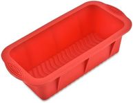 Silicone Loaf Pan Rectangular Non-Stick Bread Cake Baking Mold Tins Red 1 Pack