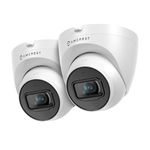 Amcrest 2-Pack UltraHD 4K (8MP) Outdoor Security IP Turret PoE Camera, 3840x2160, 98ft NightVision, 2.8mm Lens, IP67 Weatherproof, MicroSD Recording (256GB), White (2PACK-IP8M-T2599EW)