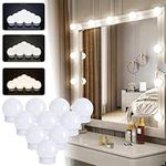 Unisun Mirror Lights, Hollywood Style Vanity Lights for Mirror with USB Cable, 10 Bulbs Dimmable Stick on to Makeup Mirror 3 Colour Changing & 10 Brightness LED Vanity Lights for Dressing Table