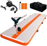 Tuxedo Sailor Inflatable Gymnastics Mat Air Training Track Mats 4 inches Thickness Gymnastics Tumbling Tracks for Home Gym/Yoga/Cheerleading with Electric Pump Orange, 4M
