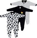 Mini Berry Born Baby Multi-Color Long Sleeve Body Suit,Romper, Sleep Suit for Boys and Girls Pack of 3pcs Set (12-18 months, Black)