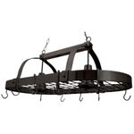 Elegant Designs PR1000-ORB Light Kitchen Pot Rack, Oil Rubbed Bronze, 3.85"