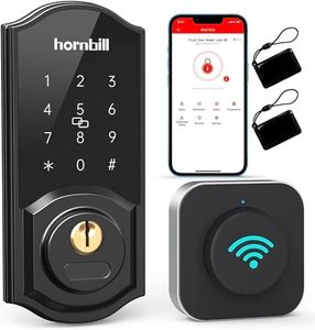 WiFi Smart Door Lock,Hornbill Keyless Entry Keypad Deadbolt with Gateway Remote Control Digital Front Door Lock Bluetooth Electronic Auto Lock Touchscreen Work with Alexa Code for Home Office Airbnb
