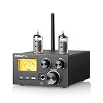 AIYIMA T5 6K4 Vacuum Tube Amplifier Phono Amplifier 160Wx2(4 ohm)Stereo Mini HiFi Amp TDA7498E Digital desktop Amp Bluetooth 5.1 QCC3034 Aptx-hd for Turntable Phonograph Preamp With Treble Bass Adjust