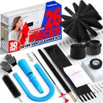 Holikme Dryer Vent Cleaner Kit Dryer Cleaning Tool Include Dryer Vent Brush, Omnidirectional Blue Dryer Lint Vacuum Attachment Dryer Lint Trap Brush, Vacuum & Dryer Adapters