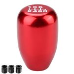 Aramox Gear Shift Knob, Car Universal Modification Manual Knob Gear Shift Head Shifter 6 Speed (Red)