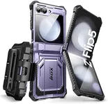 i-Blason for Samsung Galaxy Z Flip 5 Case with Stand, [Built-in Screen Protector] [Hinge Protection], Full-Body Protection Magnetic Phone Case for Galaxy Z Flip 5, Mauve