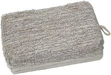 Big Exfoliating Bath Sponge - Natural Ramie & Bamboo Dual-Sided Body Scrubber Pad for Dead Skin Removal & Gentle Cleansing - Spa Accessories Cream/Taupe