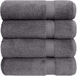 Pleasant Home Luxury Bath Towels Set 27”x54” | Bathroom Towels | 100% Cotton, 600 GSM | Towels for Bathroom | Soft & Absorbent Towels | Large Hotel Quality Bath Towel Set | Grey – 4 Pack