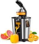 Amzpass Electric Orange Juicer, Citrus Juicer Squeezer with 2 Cones and Soft Grip Handle for Effortless Juicing, Stainless Steel Quiet Orange Juice Extractor Machines for Lime Grapefruit Lemon