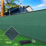 Cisvio 6ftx50ft Fence Privacy Screen Heavy Duty 170 GSM Windscreen Fabric Privacy Screen Covering Mesh Fencing For Decorative Fences Outdoor Patio, Backyard, Pool, Deck, Dark Green