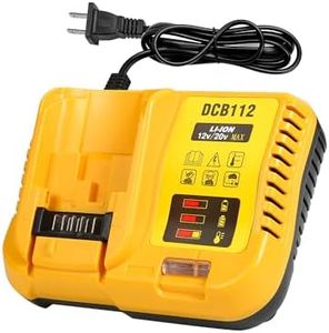 Lenoya DCB112 Charger Repalcement for Dewalt 12v/20v Battery Charger Compatible with Dewalt 12v/20v Max Battery DCB200 DCB203 DCB125 DCB107 Yellow