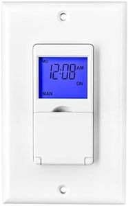 BN-LINK 7 Day Programmable Astronomical Timer Switch, Sunrise Sunset Programmable Light Switch Timer in Wall, Neutral Wire Required, Single Pole Only,White