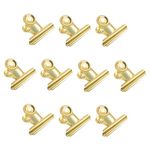 Coideal Metal Bull Clips Light Gold, 10 Pack 2 Inch Large Hinge Binder Paper Clips Clamps for Pictures Photos, Food Bags, Office Kitchen (50mm)