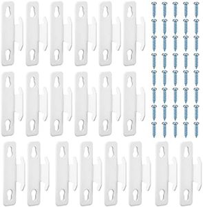 Sratte Curtain Rod Bracket Curtain Rod Single Bracket Curtain Hardware Brackets Spreader Wall Bracket Hooks with Screws Window Hardware Rod Holders for Kitchen Accessories Supply(White, 20 Pcs)