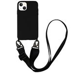 CQUUKOI Compatible with iPhone 6/7/8/SE2/SE3,Crossbody Phone Case with Lanyard Cute Soft Silicone Case with Adjustable Shoulder Strap Shockproof Protector Compatible with Women Girls Black